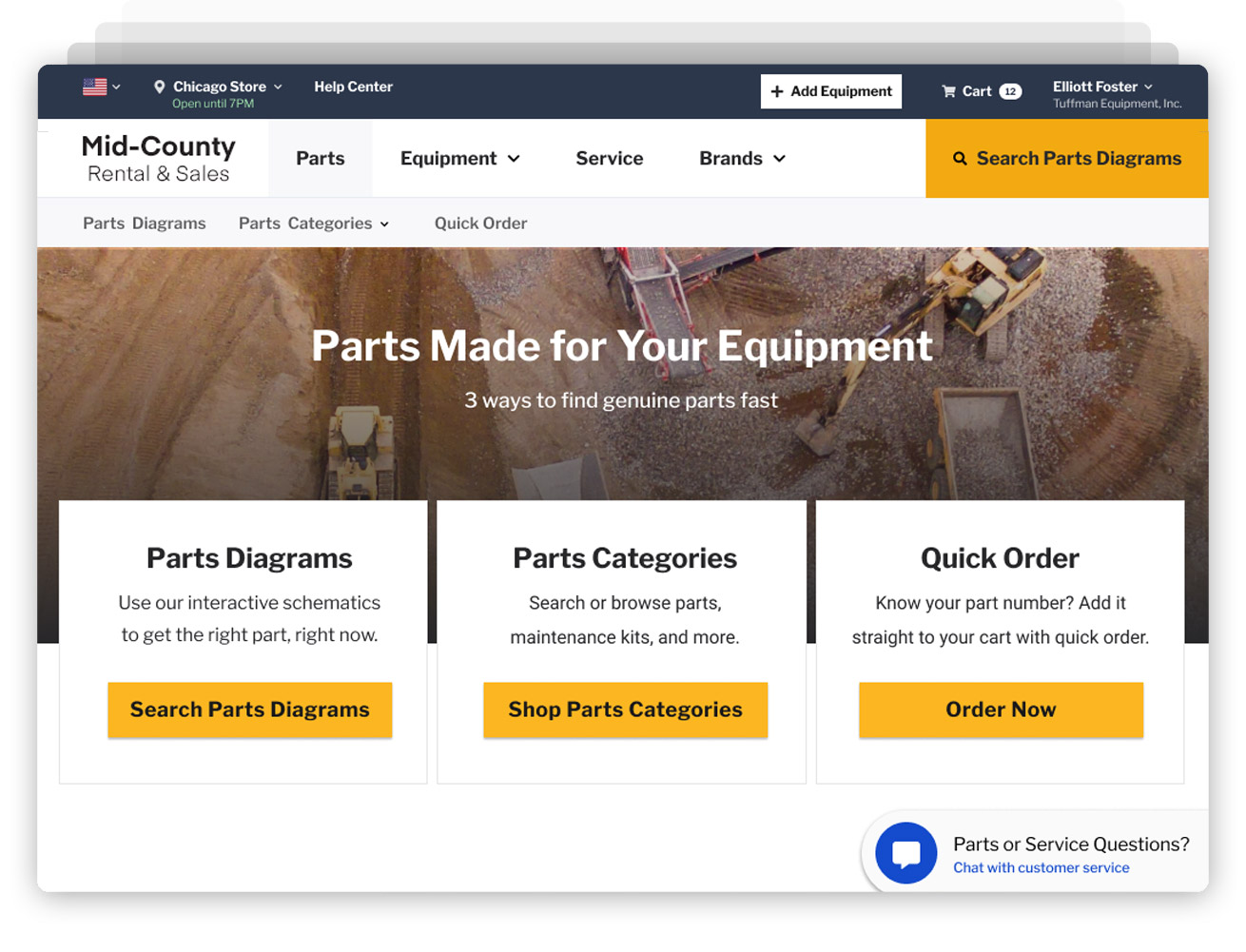 SmartEquip e-Commerce — white-label parts storefront