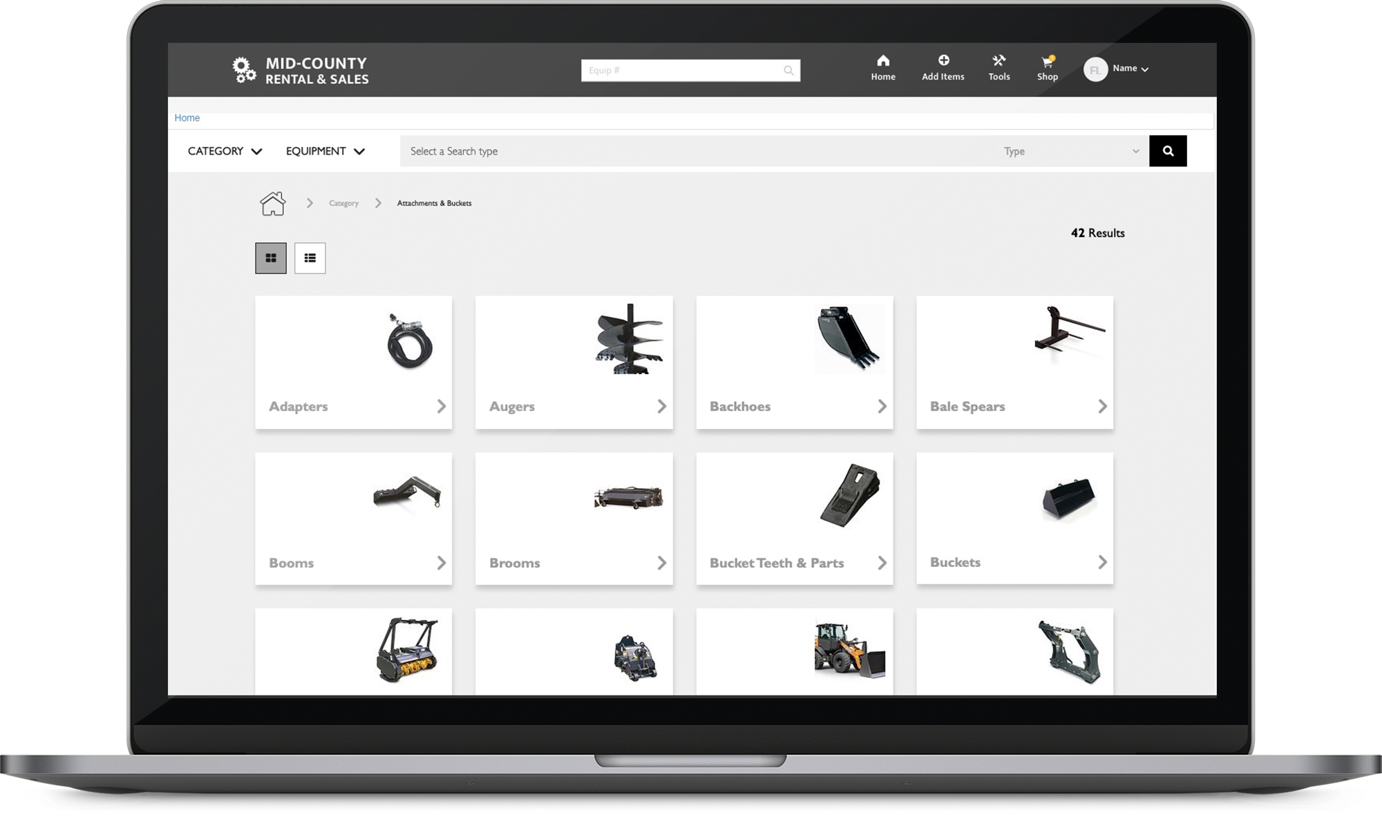 SmartEquip Catalog — Enhanced interface